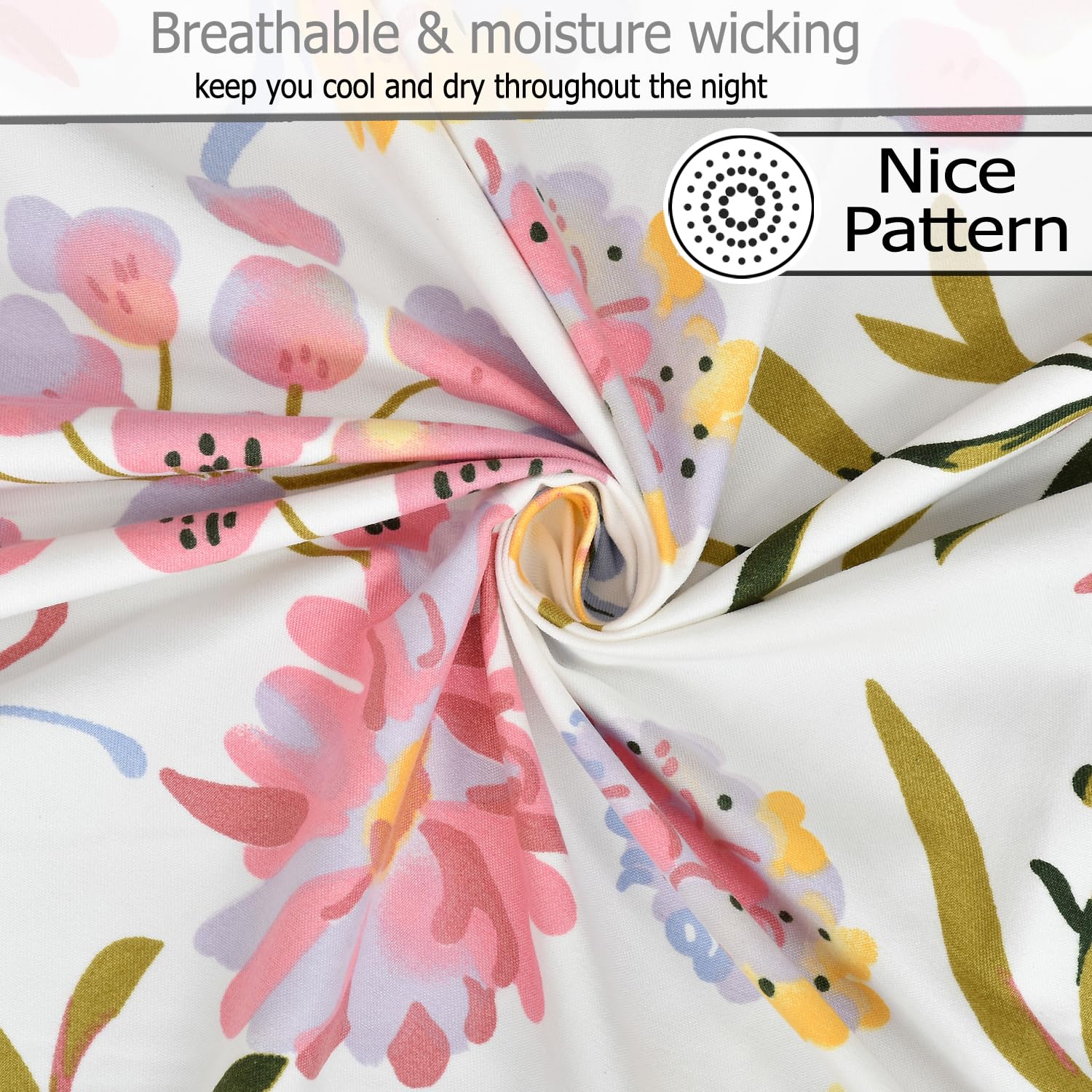 Soft Cotton Single Size Bedsheet With 1 Pillow Cover | 60 X 90 Inches, Pink & White | Anti-Fade Printed Design | 200 Thread Count