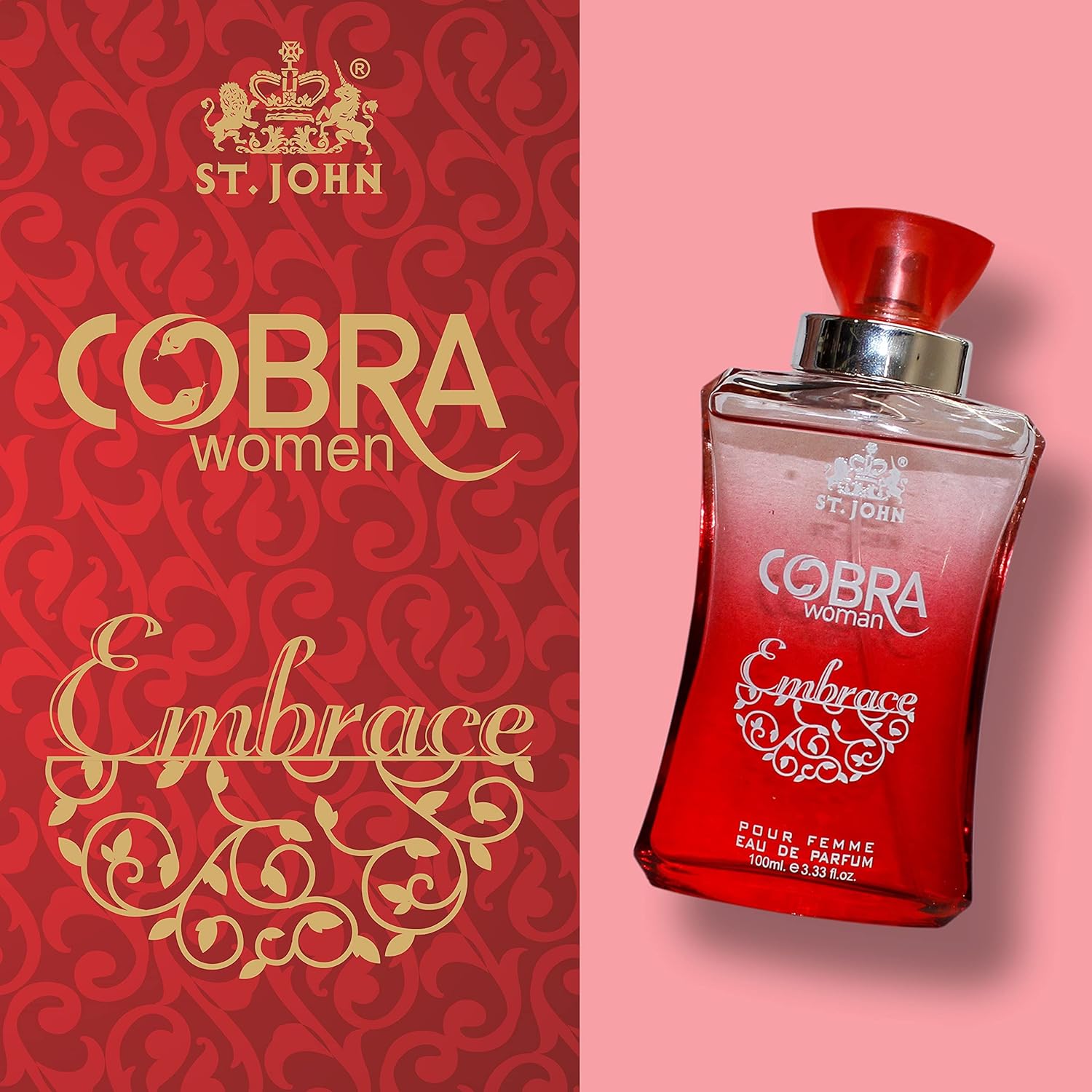 St. john Cobra Pour Femme Eau De Perfume 100ml 3.4 Fl.oz. | Perfect Gift For Wife | Long Lasting Fragrance