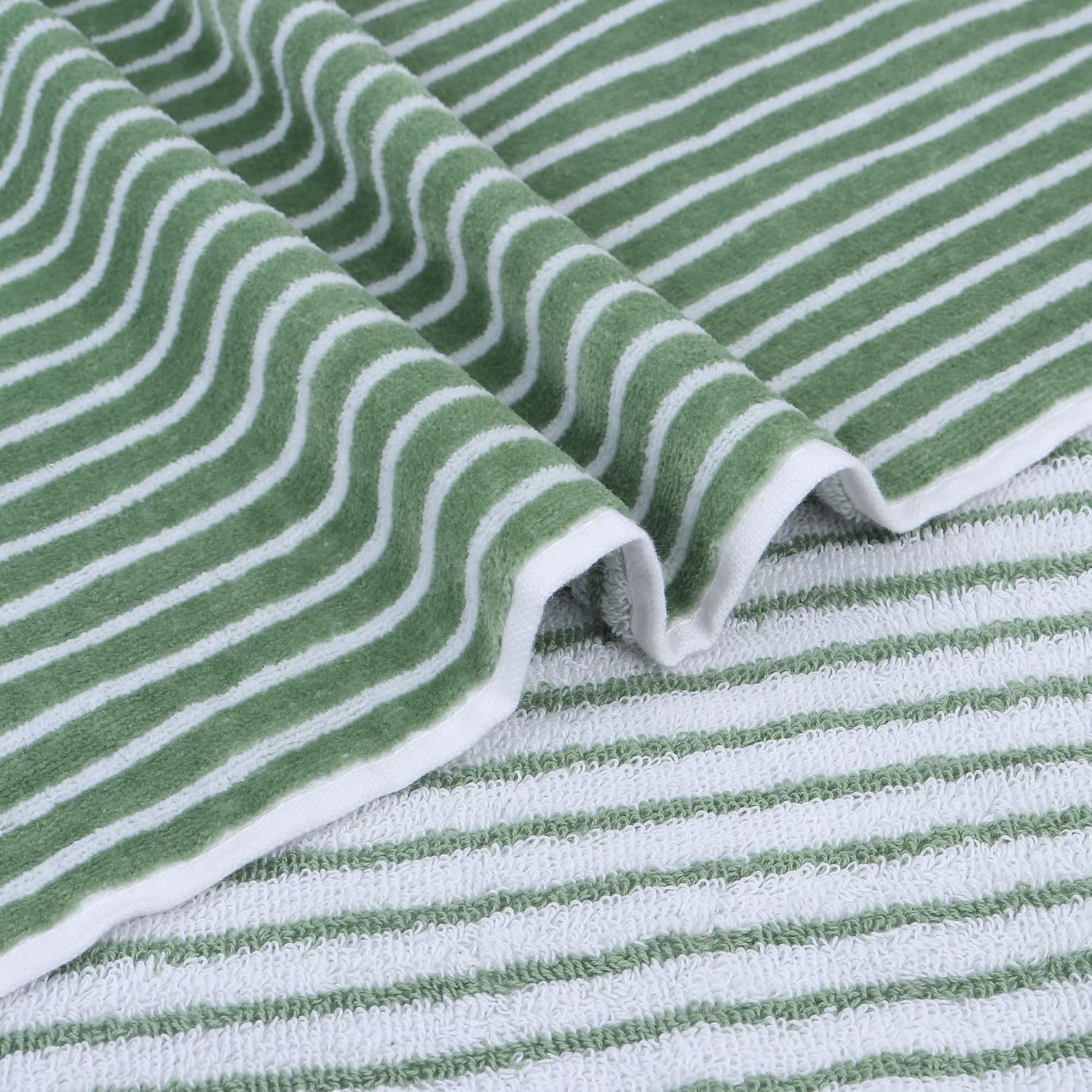 Brodloom Cotton 1 Bath Towel + 2 Hand Towels 950 Gsm | Ultra Soft, Quick Dry & Premium Gift Set Towel (Green)