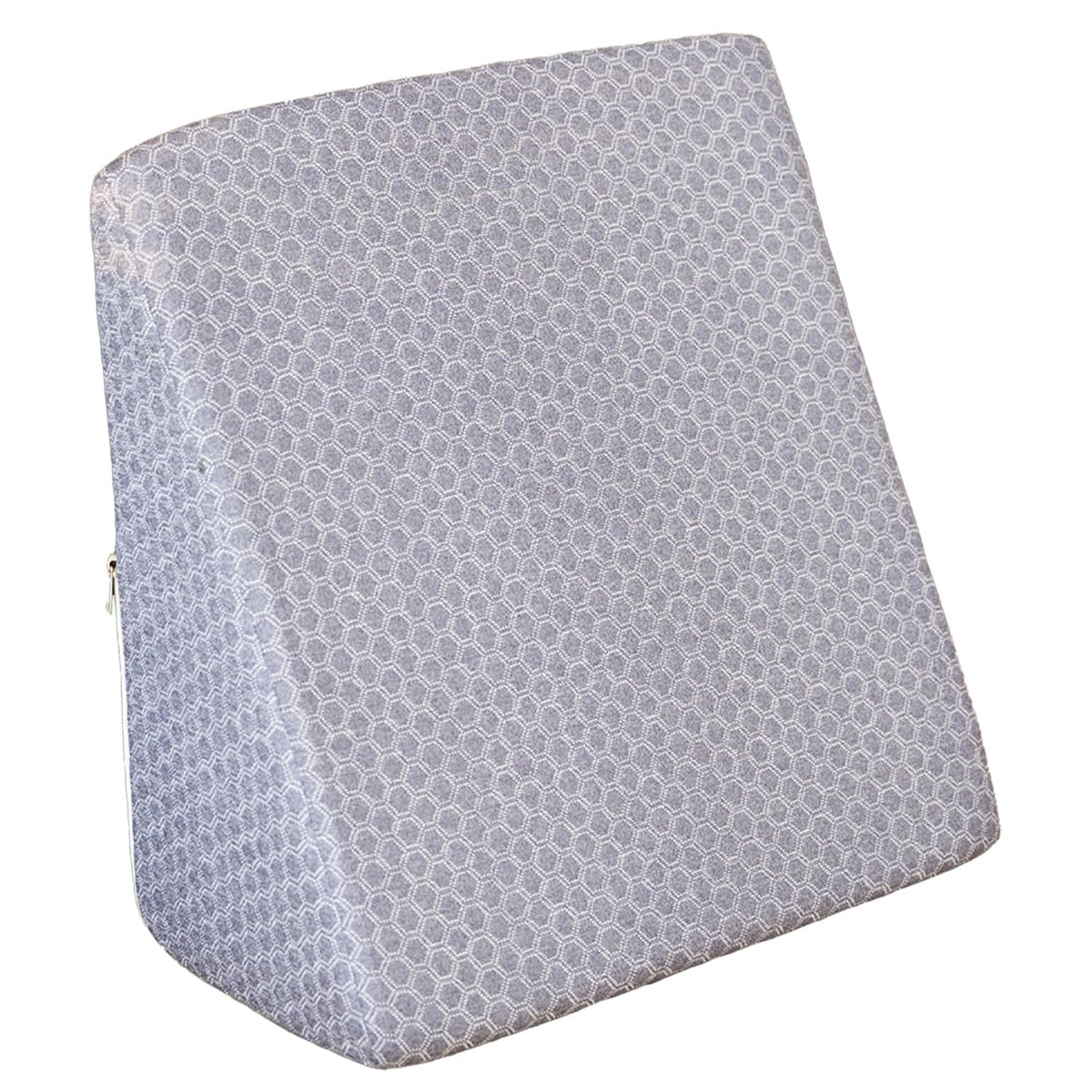 Wedge Pillow Memory Foam For Back Support, Grey Jacquard - 18 L X 17.5 W X 10 H Inch | Wedge Cushion Pillow, Acid Reflux, Snoring, Gerd, Leg Elevation, Pregnancy | Bed Wedge Pillow