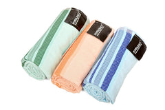 Plushcraft 100% Cotton Large Size Bath Towel 150 Gsm | Ultra Soft, Absorbent, Light Weight & Quick Dry Towel For Bath, Travel, Gym, Beach | Pink, Lavender, Peach (Set Of 3)