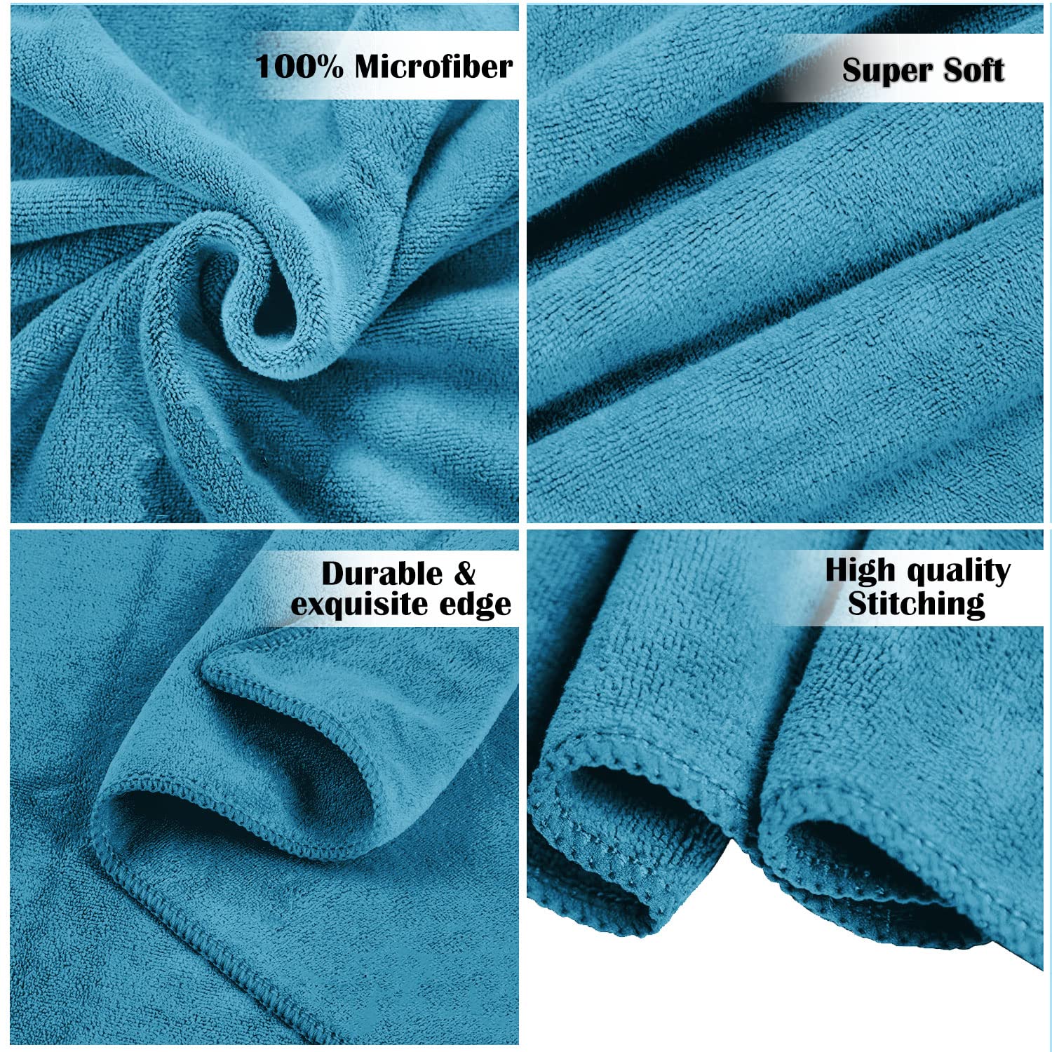 Sassoon Venir Microfiber 2 Piece Hand Towels 450 Gsm | Absorbent & Quick Dry Multipurpose Hand Towels (Peacock)