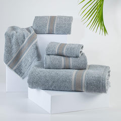 Spread Spain Water & Soil Hand Towel 500 Gsm | Luxurious Blend Of Cotton & Bamboo Fiber Hand Towel Ultra-Absorbent, Quick-Drying & Skin-Friendly (Denim) - Pack Of 2