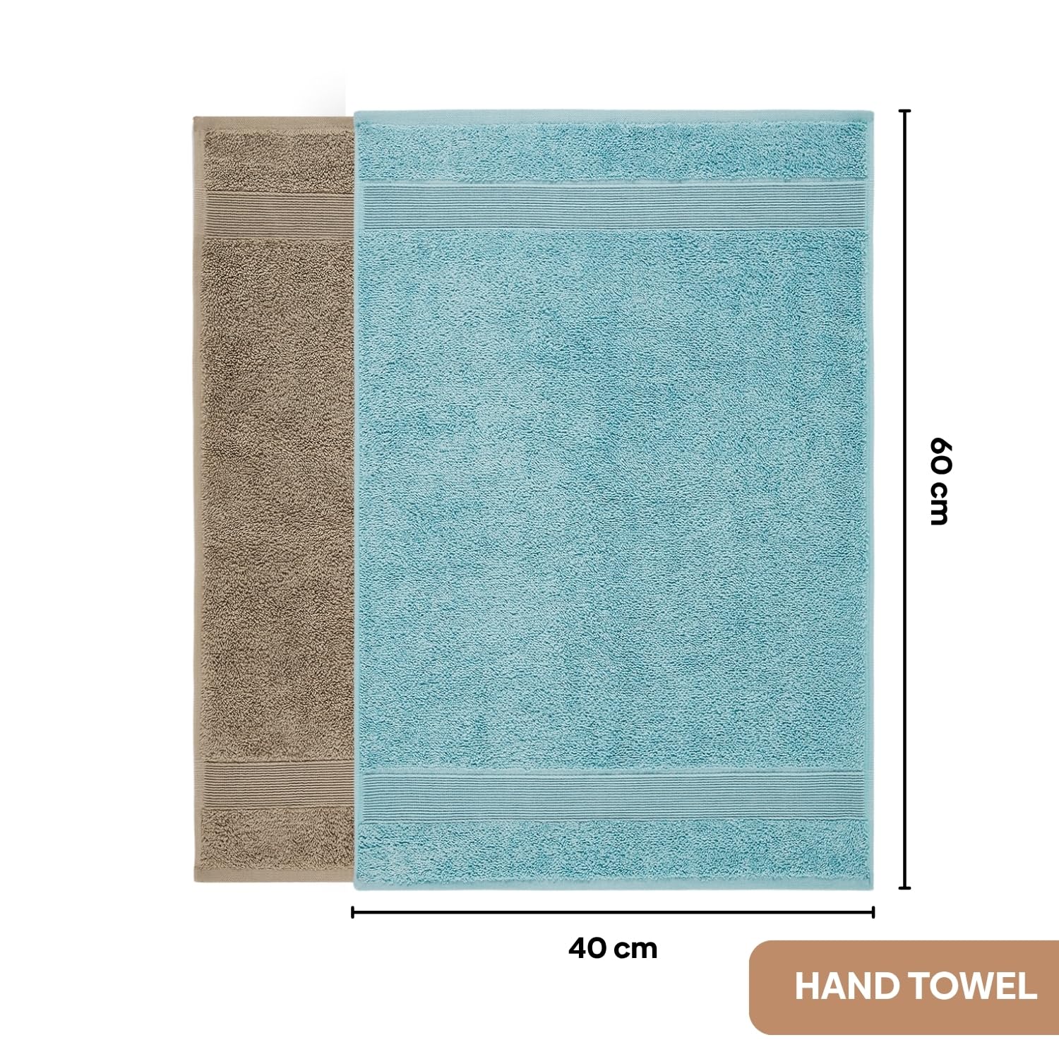 Haus & Kinder Harmony Combed Bath 1800 Gsm | Ultra Soft, Super Absorbent 100% Cotton Towels For Bathroom, Gym, Travel, Sports & Yoga | Blue & Taupe (Pack Of 6)