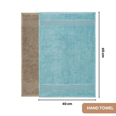 Haus & Kinder Harmony Combed Bath 1800 Gsm | Ultra Soft, Super Absorbent 100% Cotton Towels For Bathroom, Gym, Travel, Sports & Yoga | Blue & Taupe (Pack Of 6)