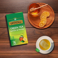 Twinings Lemon & Honey Green Tea - 200gm, 7.05 Ounce, 100 Enveloped Tea Bags | Good Source Of Hydration, Rich In Antioxidants - Caffeine Free Green Tea