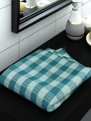 Athom Living Premium Cotton Light Weight Quick-Dry High Absorbent Cotton Bath Towel 250 Gsm, | Green Checks