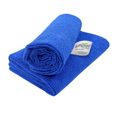 Softspun Microfiber Cleaning Cloths Towel Set 300 Gsm | Highly Absorbent Lint And Streak Free Multi-Purpose Wash Cloth For Kitchen, Car, Stainless (2 Pcs)- Blue