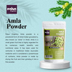 Paiya Organics 100% Pure Natural Amla Powder, Indian Gooseberry, Great For Hair Conditioning & Hair Coloring Mixture, Natural Vitamin C & Antioxidants | 100gm 0.2lbs