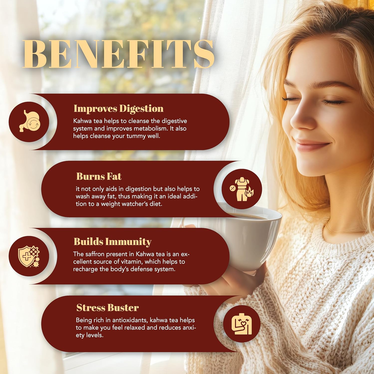 Saffron Cup Kashmiri Kahwa Green Tea - 100gm, 3.5 Ounce | Infused Green Tea With Cardamom, Rose Petals, Cinnamon & Almonds - 100% Natural, Rich In Antioxidants | Low Caffeine, Airtight Zip Lock Pouch