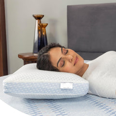 Premium Memory Foam Pillow For Sleeping, Breeze King Pillow With Perforated, White | Bed Pillow, Neck Support, Comfortable, Breathable, Soft Pillow, Washable Cover - Pack Of 2