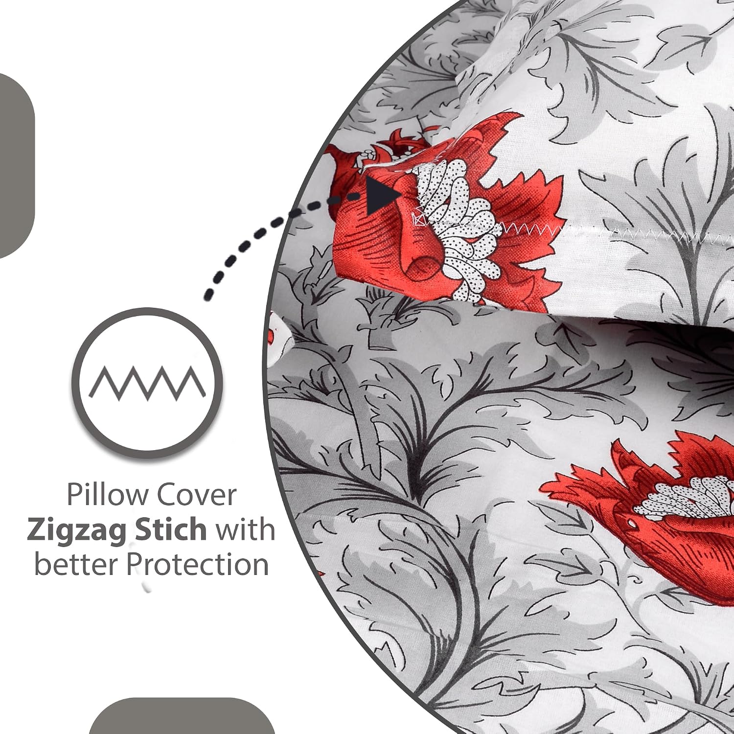 1 Single Bedsheet With 1 Pillow Cover - 57 X 87 Inches, Grey & Brown | 144 Thread Count Lightweight, Soft, Skin Friendly - Everyday Use Cotton Bedsheet