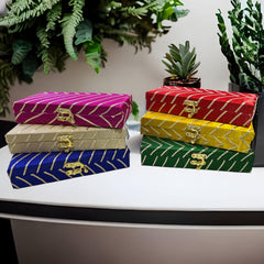 Leheriya Gota Cash Box, Gift Box, Shagun Box, Gaddi Box, Shagun Envelope, Mixed Colour, Pack Of 1, Material - Wood