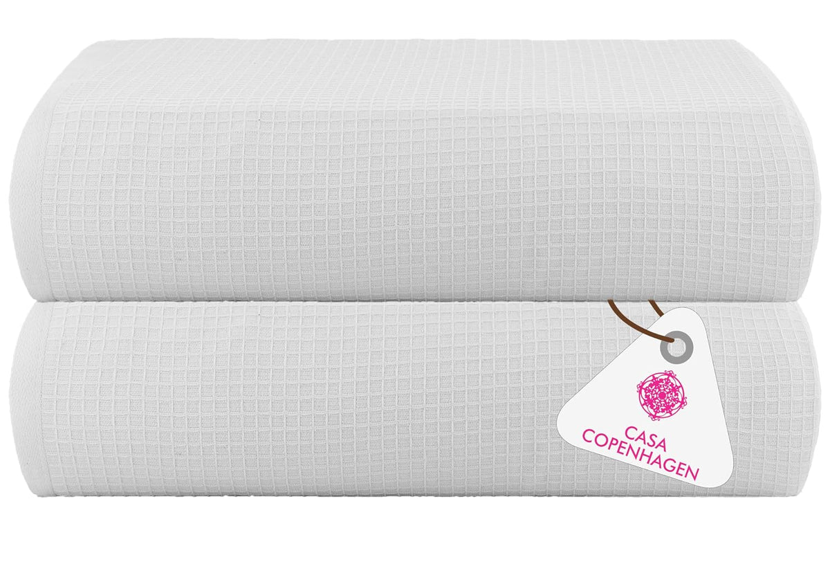 Casa Copenhagen Egyptian Cotton Exotic Hand Towel 400 Gsm (Wf White)- 2 Pcs