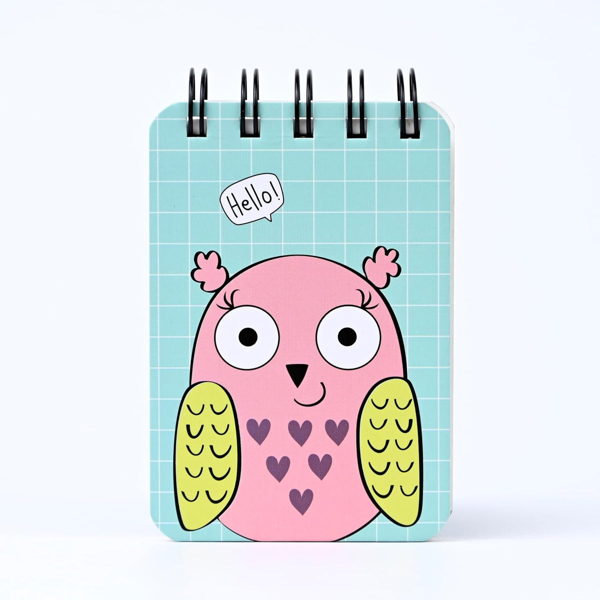 Spiral Pocket Notebook Cute Mini Notepad, Handy Notebook For School, Office (Owl Design) 1Pc
