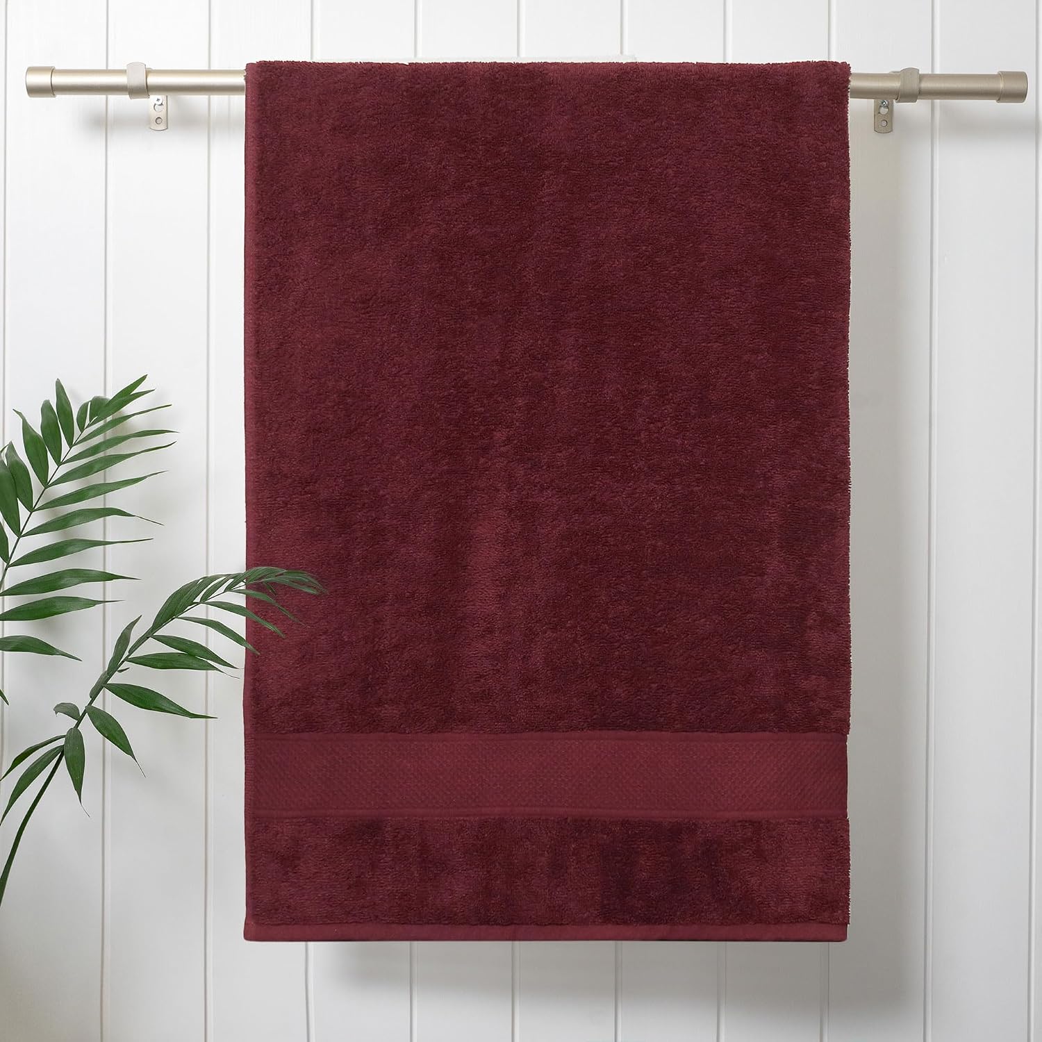 Trident 100% Cotton Bath Towels Large Size Soft & Absorbent 450 Gsm | Urban Comfort (Wine Red)