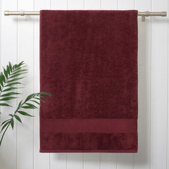 Trident 100% Cotton Bath Towels Large Size Soft & Absorbent 450 Gsm | Urban Comfort (Wine Red)