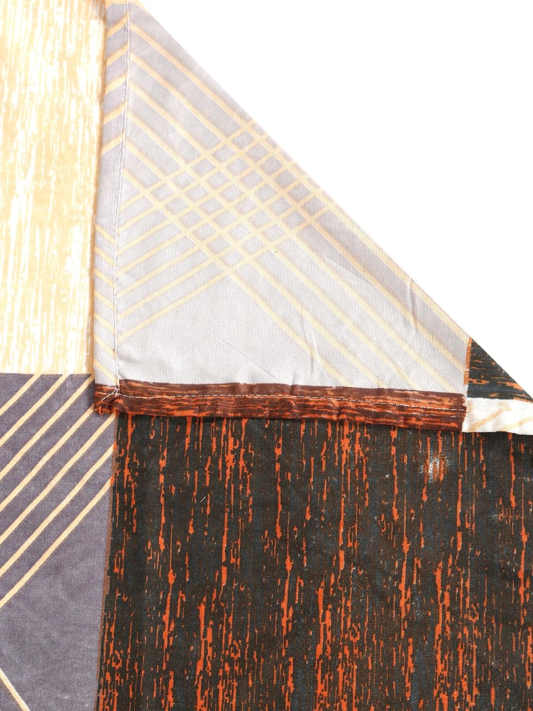 144 TC Microfiber Single Bedsheet With 1 Pillow Cover - 55 X 86 Inches, Rust Orange & Cream | Soft To Touch & Comfortable | Natural Resistance To Shrinkage & Wrinkles