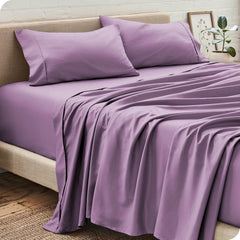 Bedsheets King Size With 2 Pillow Cover - 108 X 108 Inches, Lilac | Comfort & Luxury For A Perfect Sleep Experience | Breathable & Wrinkle Free