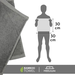 Heelium Bamboo Face Towel 800 Gsm | Ultra Absorbent & Odour-Free 3x Softer Than Cotton Towels | Pack Of 4 (Grey, Iris, White & Peach)