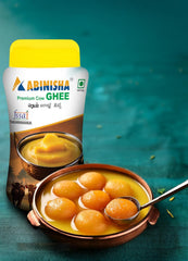 100% Pure Cow Ghee By Abinisha | Good Source Of Energy & Nutrients Healthy Desi Ghee Perfect For Sweets | (500ml) 16.9 Ounce | Jar Pack