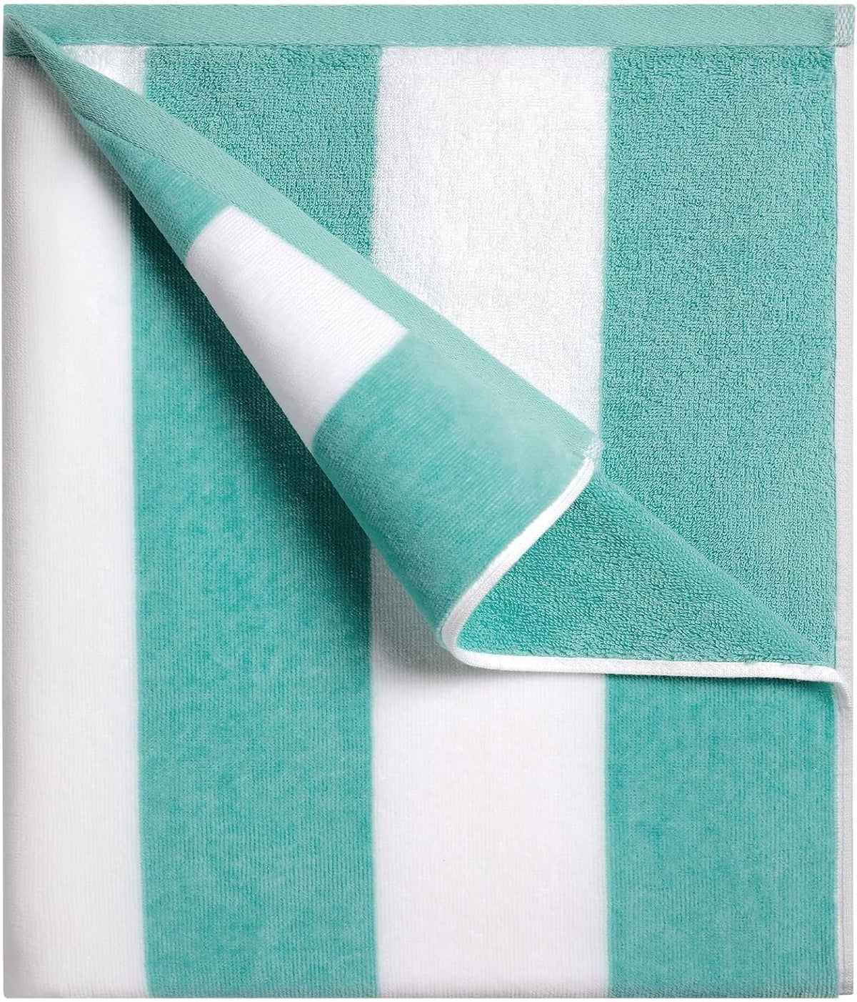 Tiqh Organic Cotton Highly Absorbent & Quick Dry Extra Large Beach Oversized Towel, Cabana Stripe Beach, Bathroom Towel 500 Gsm (Green)