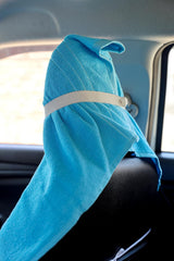 Roman Home Solid Large Luxury All Car Seats & All Office Chair Towel With Tie Knot & Elistick 450 Gsm - (Sky Blue)