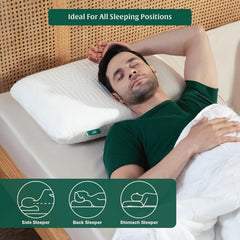 Memory Foam Pillow For Neck & Shoulder Pain Relief - XXL King Size - 5 Inch | Orthopedic Cervical Big Pillow for Sleeping | Thick Pillow for Back & Side Sleeper, Medium Firm - Pack of 1