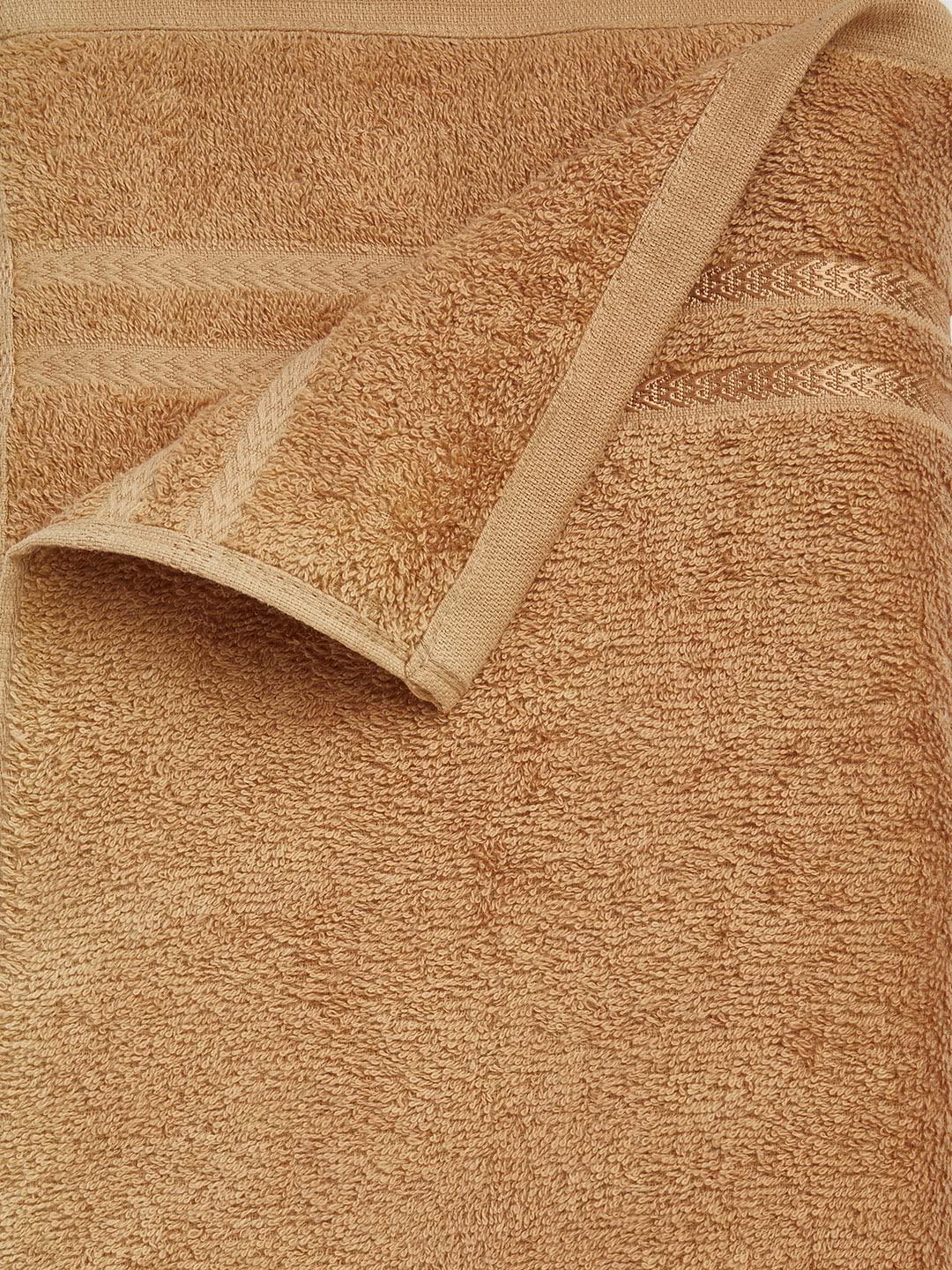 Welspun 100% Cotton Bath Towel Quick Dry High Absorbency Attractive Border Bath Towel 500 Gsm - Tan