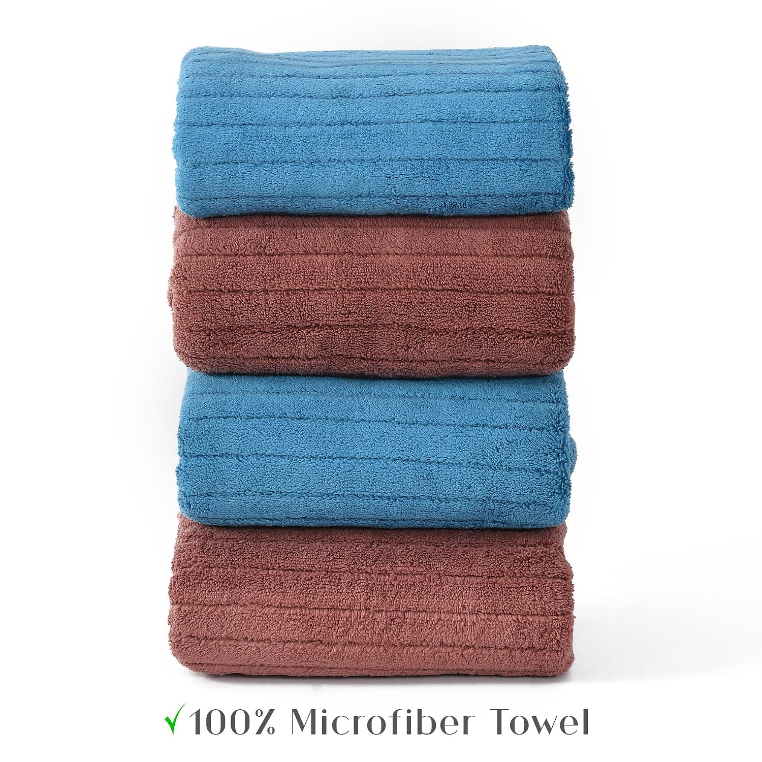 Urbanleaf Stripe Microfiber Hand Towels 340 Gsm | Gym & Workout Towels, Pack Of 4 (Multicolor 4)