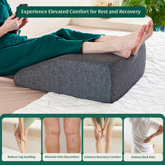 Wedge Pillow, Leg Elevator Pillow For Leg Support, Leg Pain Relief Pillow, Grey | Leg Pillow For Sleeping - Leg Pillow For Varicose Veins & Surgery | High-Resilience Memory Foam Pillow