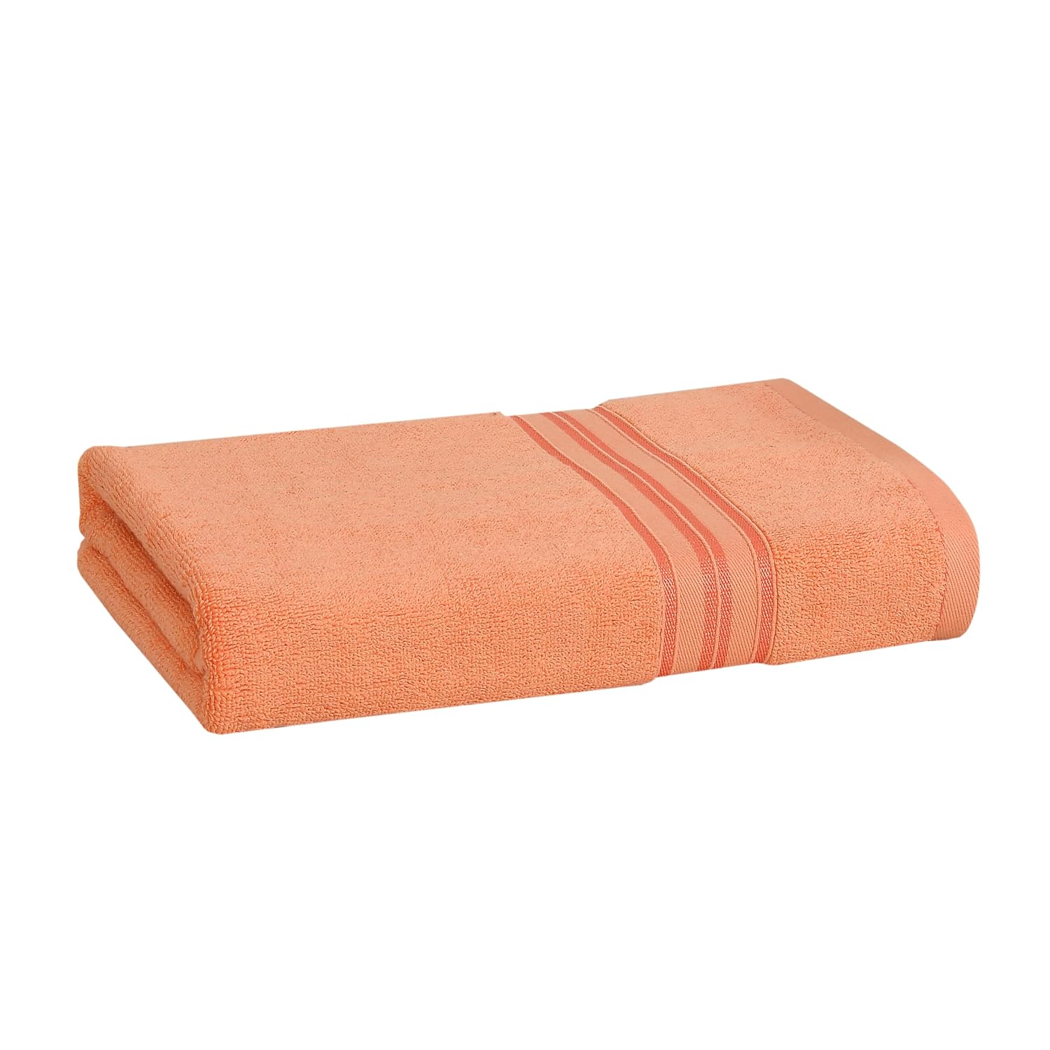 Cotton Bolls Textiles 100% Cotton Bath Towel 600 Gsm | Super Soft & Absorbent Quick-Dry Bath Towel Textured & Durable Cotton Towel (Coral)