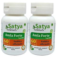 Satya Naturals Emblica Officinalis Amla, Amalaki Extract Capsules Highest Potency, 100% Herbal Product | 500mg 60 Veg Capsules 100gm 0.2lbs Each Pack Of 2