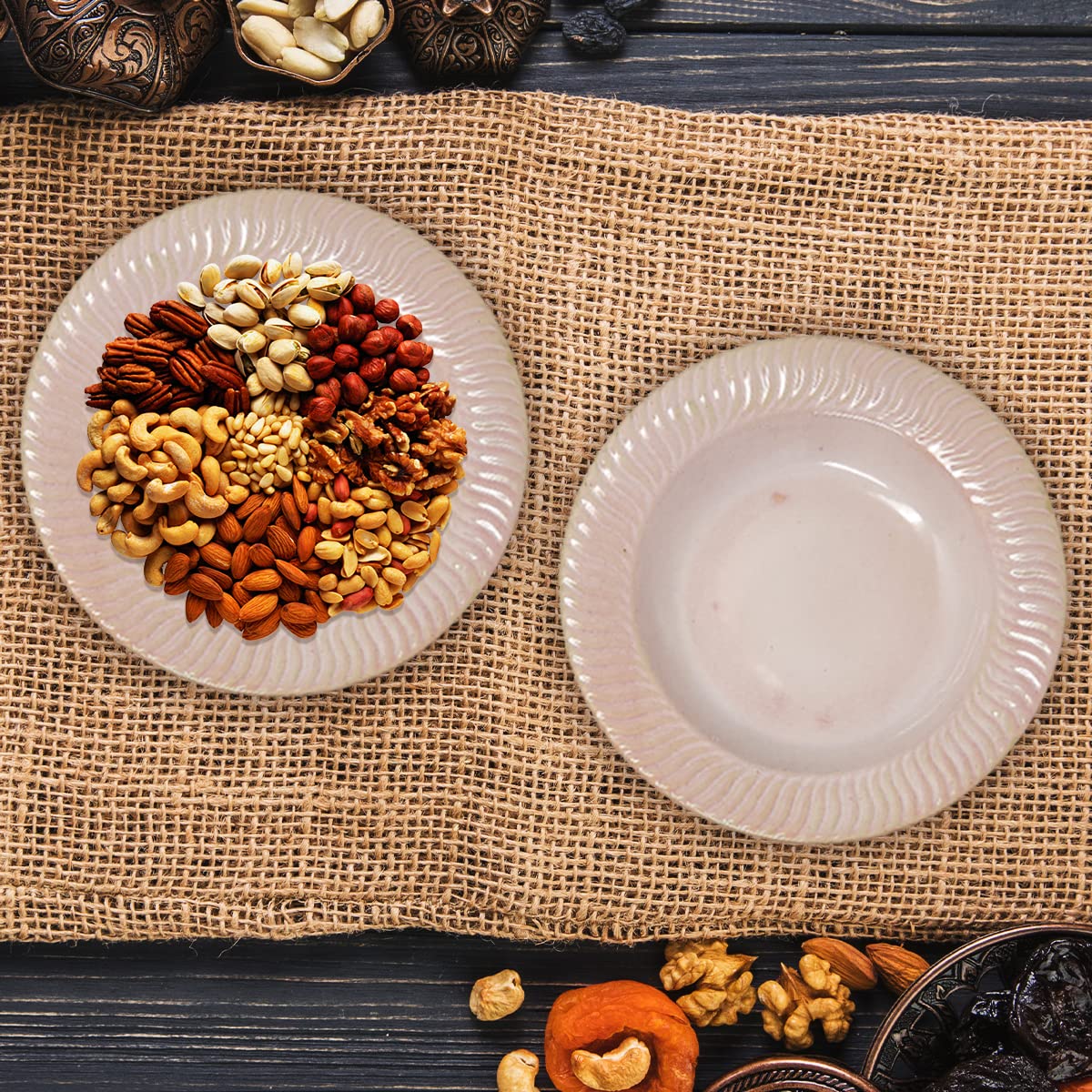 Flamingo Pink Ceramic Pasta Plates - 2 Pieces | Handcrafted Multi Purpose Ceramic Deep Plates, Snack Plates, Starter Plates - 7 Inch, Microwave Safe & Dishwasher Safe