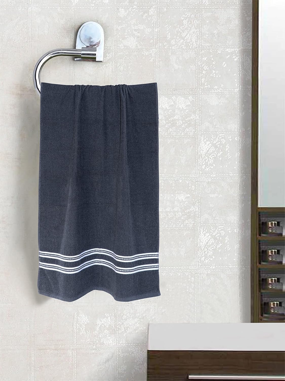 Home Elite Cotton Bath Towel 400 Gsm (Dark Grey)