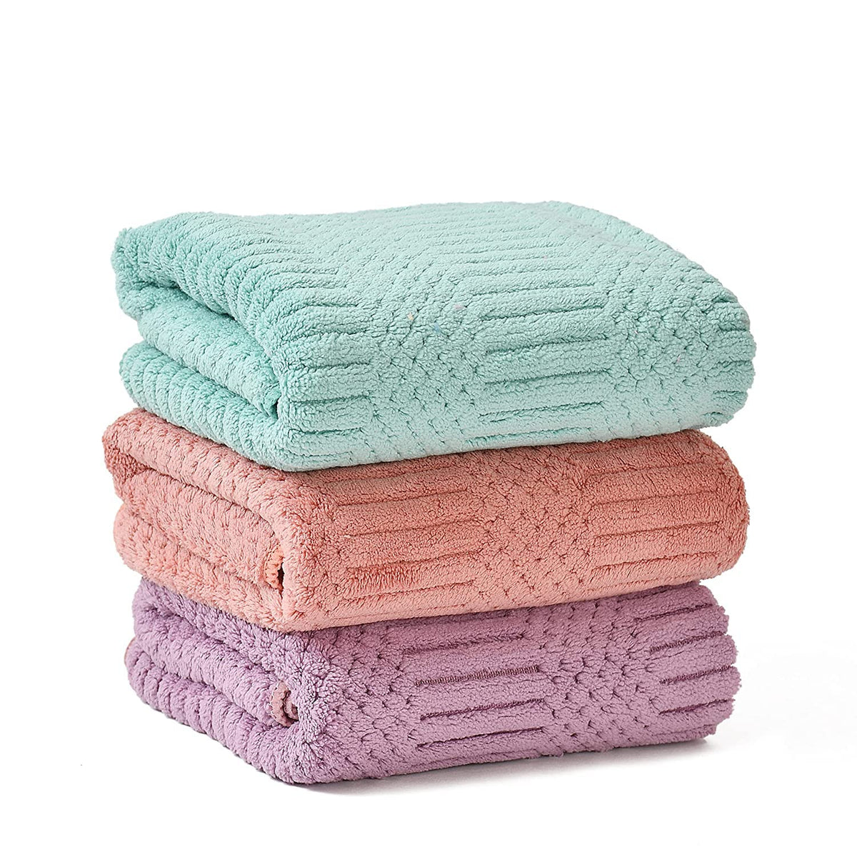 Urbanleaf Super Soft Microfiber Hand Towels, Gym & Workout Towels (3 Pieces, Multi Colors, 400 Gsm)