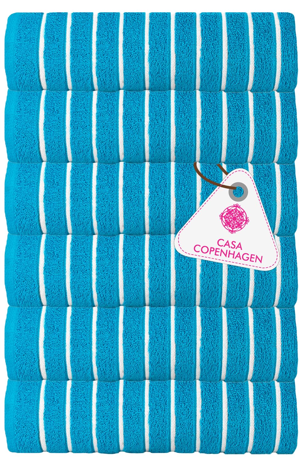 Casa Copenhagen Egyptian Cotton Ecstatic Hand Towel 740 Gsm (Teal Blue)- 6 Pcs