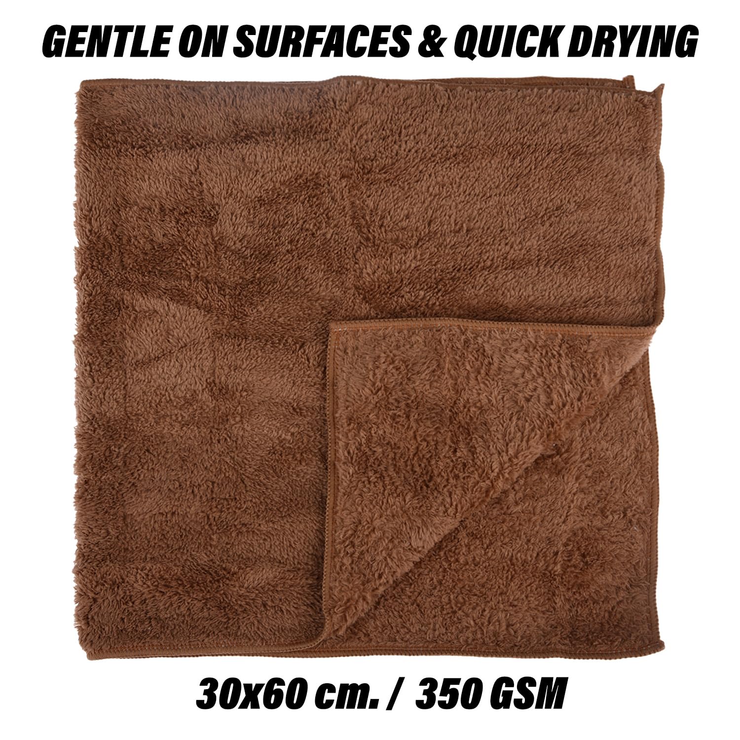 Kuber Industries Cleaning Towel 750 Gsm | Reusable Cleaning Cloths For Kitchen, Duster, Cleaning Towel (Brown) Pack Of 5