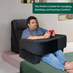Wedge Pillow & Lap Desk Combo, For Laptops, Arm Rest & Reading Pillow - Black | Study & Reading - Adjustable Wedge Pillow, Headrest For Back Support & Lap Desk Pillow - Gaming Pillow