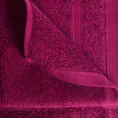 Welspun 100% Cotton Large 1 Bath + 1 Hand & 2 Face Towels 1000 Gsm | Dobby Solid Towel Combo Set (Magenta)