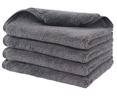 Auto Hub Heavy Microfiber Cloth For Car Cleaning & Detailing Double Sided, Extra Thick Plush Microfiber Towel Lint-Free 800 Gsm | Pack Of 4 (Grey)