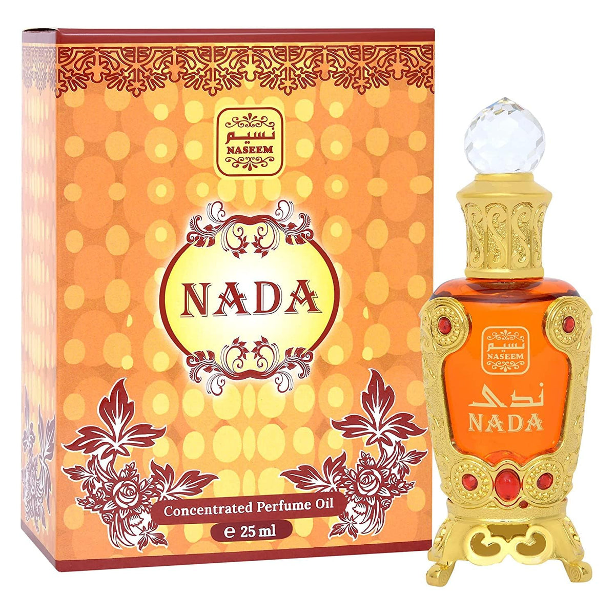 Naseem Nada Concentrated Perfume Oil 25ml 0.8 Fl.oz. Alcohol Free | Arabian Fragrance Oil For Women | Long Lasting