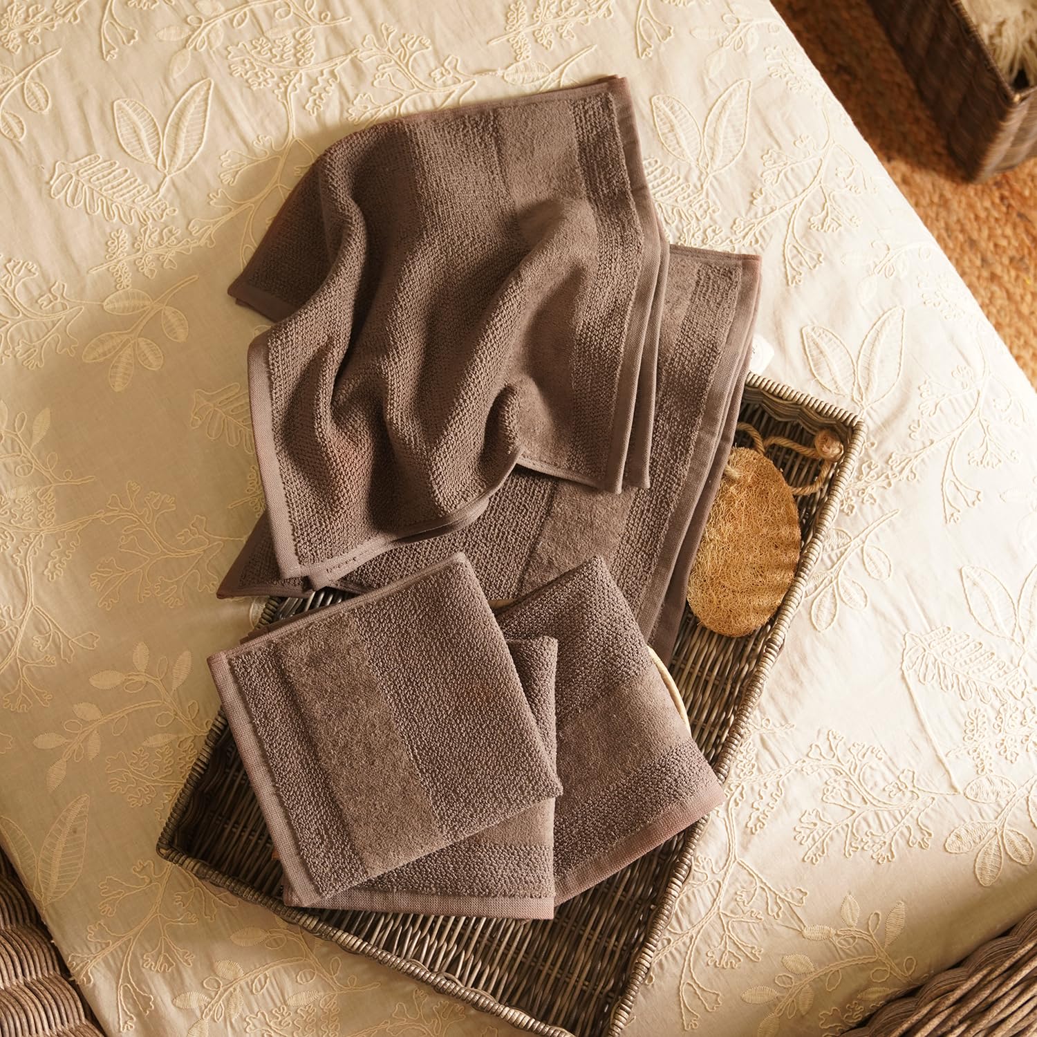 Pure Home + Living Sheared Face Towels 1300 Gsm | Ultra Soft, Absorbent, Quick Dry Towels For Facewash, Gym, Sports, Travel | Pack Of 8 (Chocolate Brown)