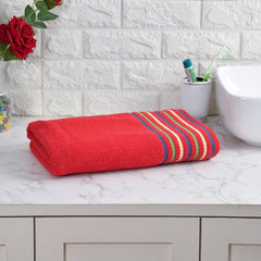 Pure Cotton Bath Towel 400 Gsm | Quick Dry Large Size Bath Towel (Red)