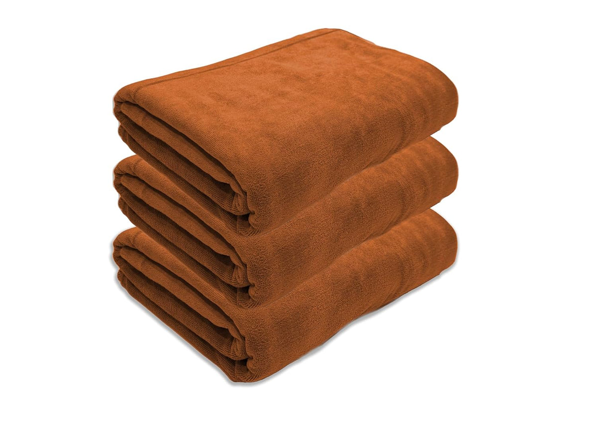 Black Gold The Finer Touch Oversized Microfiber Bath Towel 1800 Gsm | Soft Quick-Dry Microfiber Towel For Men & Women (Brown)- Pack Of 3