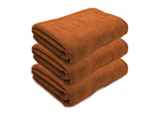 Black Gold The Finer Touch Oversized Microfiber Bath Towel 1950 Gsm | Soft Quick-Dry Microfiber Towel Lightweight, Absorbent & Travel-Friendly (Brown) - Pack Of 3