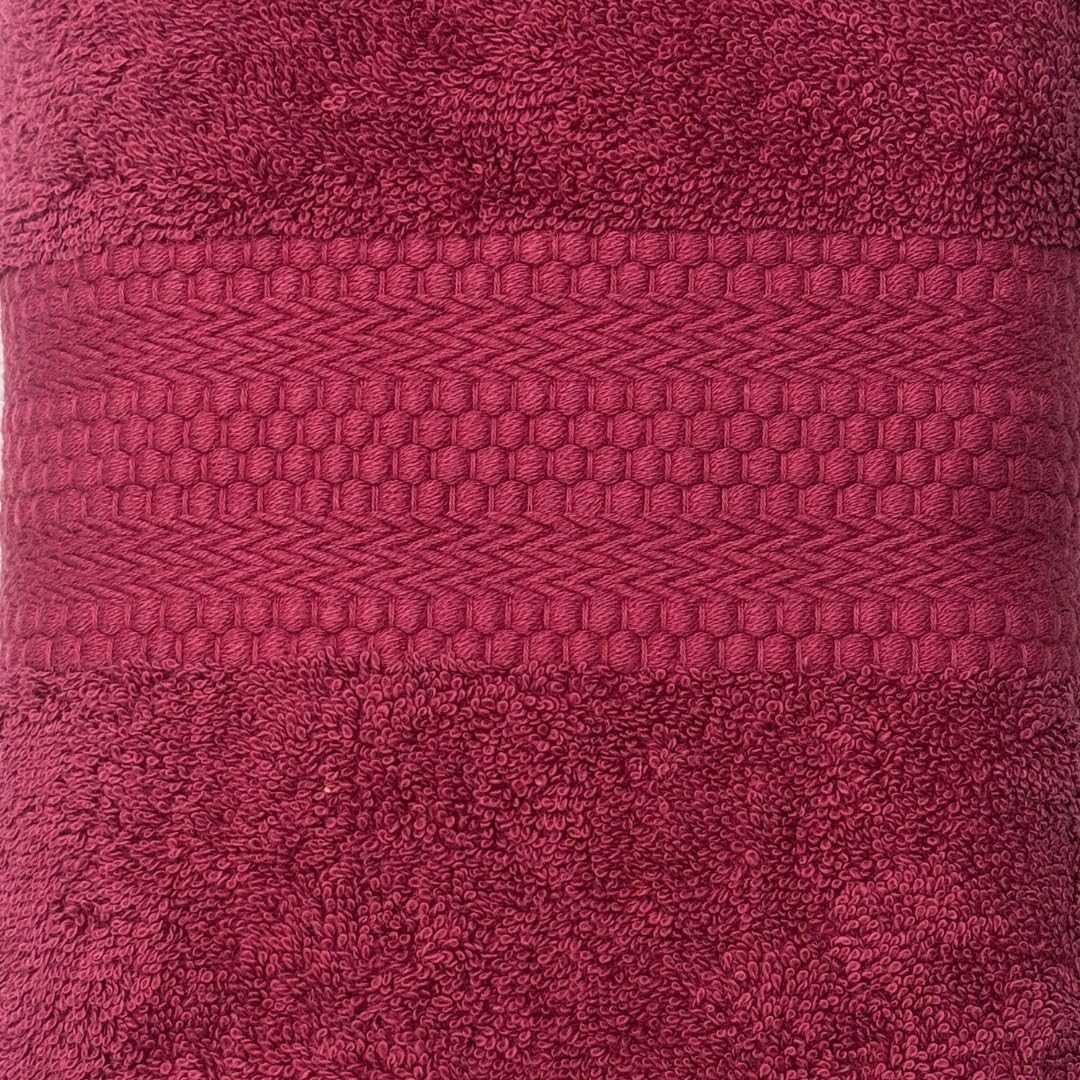 Stamio Cotton Bath Towel 600 Gsm | Two Ply Combed, Extra Soft & Absorbent Large Full Size Towels For Bathing, Home, Sports, Salon, Hotel Use (Maroon Red)