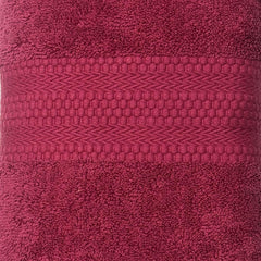 Stamio Cotton Bath Towel 600 Gsm | Two Ply Combed, Extra Soft & Absorbent Large Full Size Towels For Bathing, Home, Sports, Salon, Hotel Use (Maroon Red)