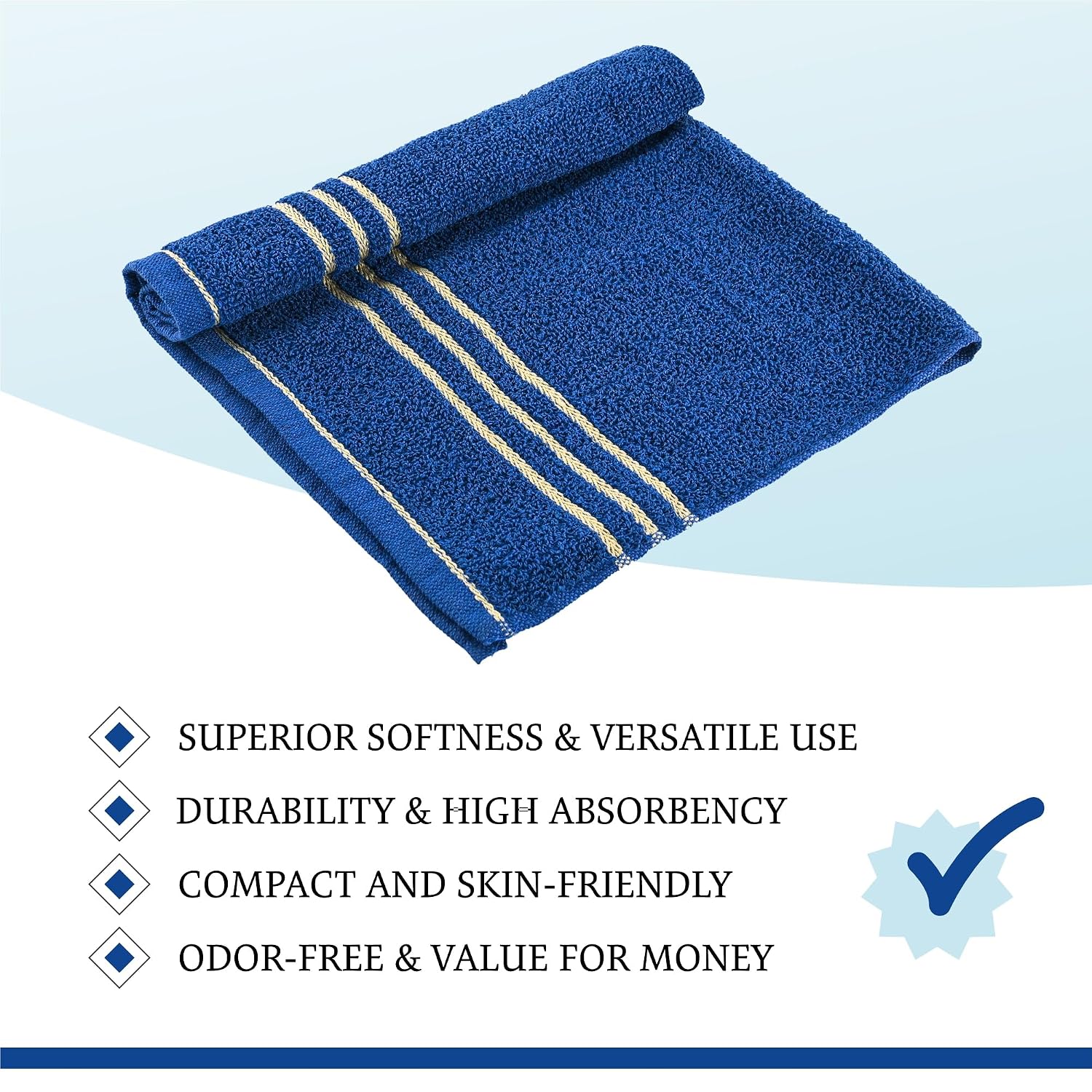 Kuber Industries Cotton Face Towel 1800 Gsm | Workout Gym Napkins Hand Towel For Men & Woman Quick-Drying Napkins -Dark Blue (Pack Of 9)