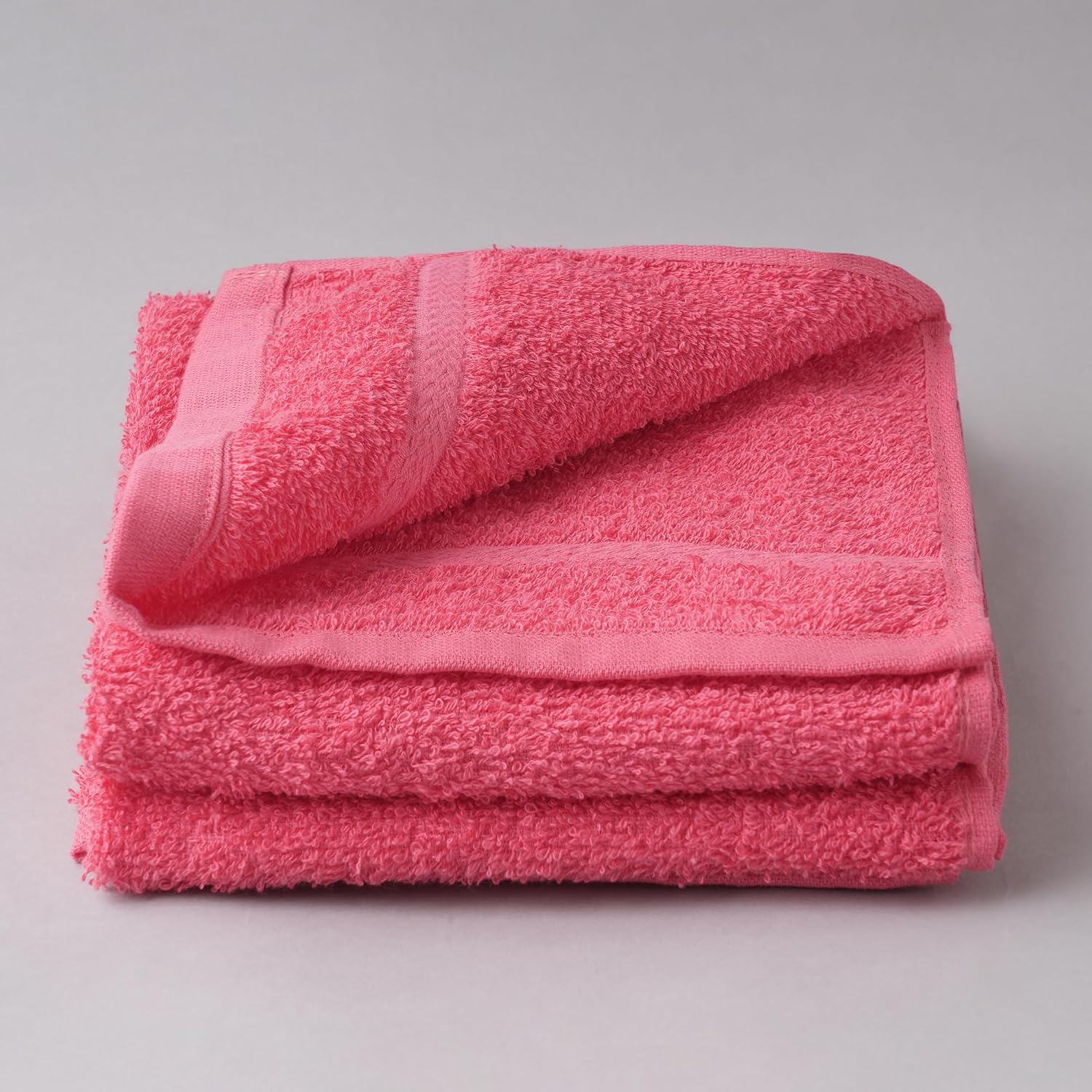 Welspun 100% Cotton Easy Care Hand Towel 400 Gsm | Quick Dry Ultra Soft Hand Towel (Coral) - Pack Of 2